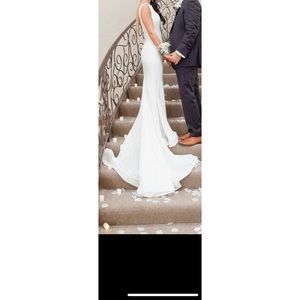 Ivory Jovani open back jersey gown